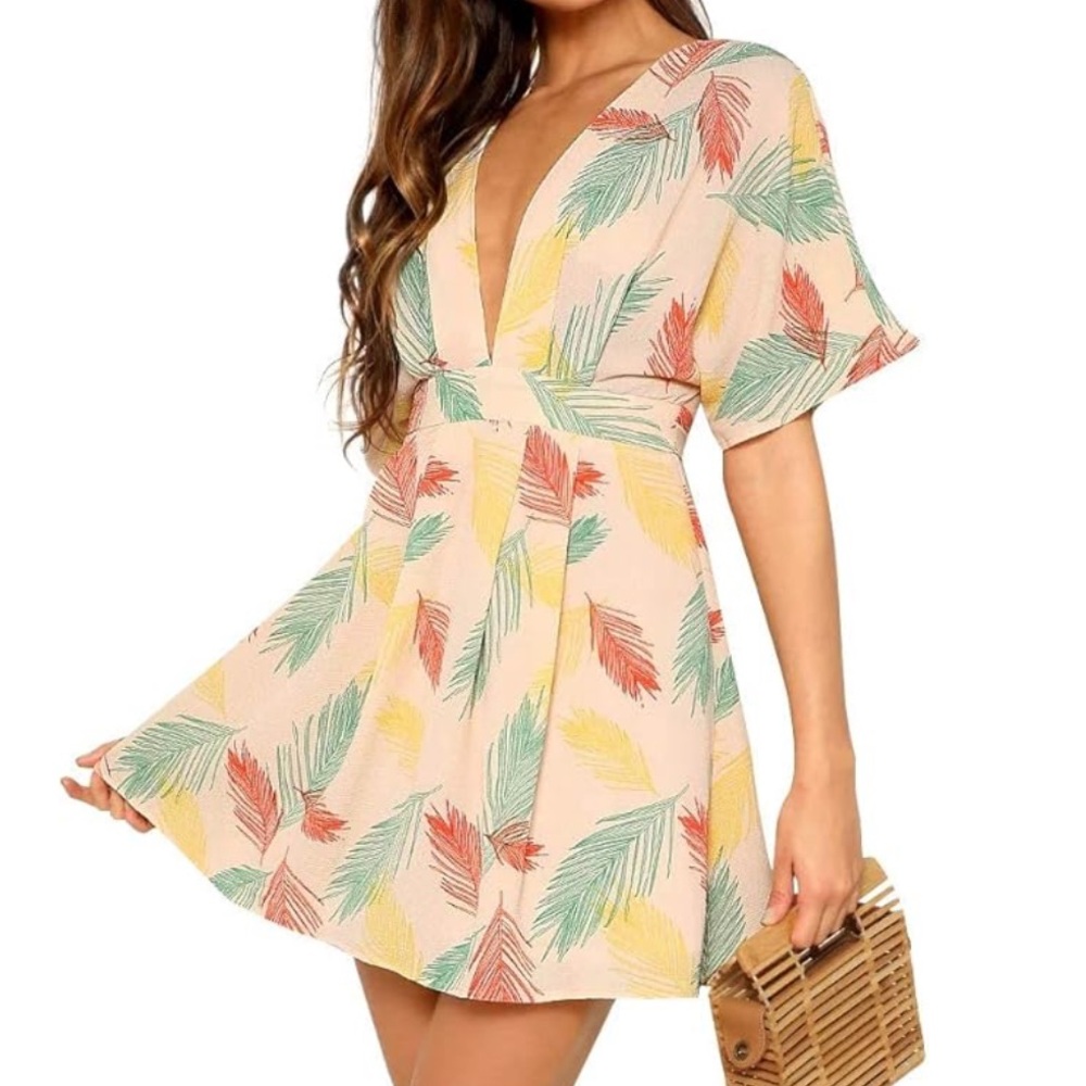 Floral Print V-Neck Dress